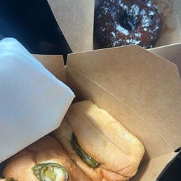 Jalepeno Sausage Kolache & Gluten Free Chocolate Donut Jalepeno Sausage Kolache & Gluten Free Chocolate Donut