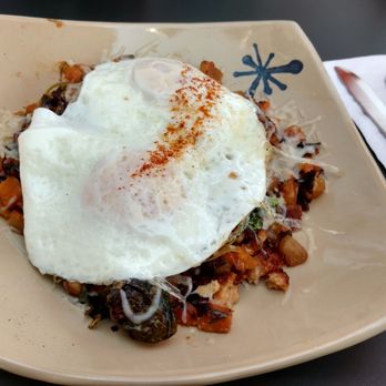 Snooze, an A.M. Eatery - Sweet Potato Hash. The eggs weren't sunny side up like I ordered it, but still really good. - Breakfast & Brunch Near Me - Westminster, Colorado Snooze, an A.M. Eatery - Sweet Potato Hash. The eggs weren't sunny side up like I ordered it, but still really good. - Breakfast & Brunch Near Me - Westminster, Colorado