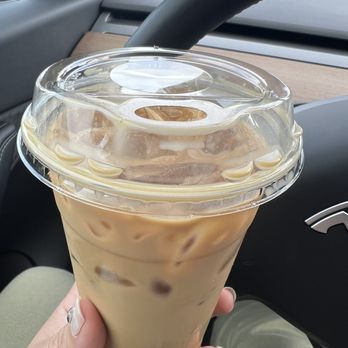 Kenz Coffee Bar - Sweet Honey Latte w Oatmilk - Coffee & Tea Near Me - Los Gatos, California