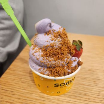 Somisomi - Ube and cookies and cream swirl with biscoff crumbs - Ice Cream & Frozen Yogurt Near Me - Pleasanton, California Somisomi - Ube and cookies and cream swirl with biscoff crumbs - Ice Cream & Frozen Yogurt Near Me - Pleasanton, California