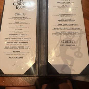 The Chapter Room - Menu - New American Near Me - Sandy Springs, Georgia