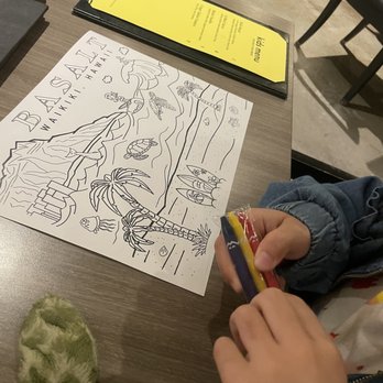 Basalt - Their kids menu art work - New American Near Me - Honolulu, Hawaii Basalt - Their kids menu art work - New American Near Me - Honolulu, Hawaii