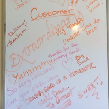 Egghead's Restaurant - The customers leave messages for everyone to read. Looks like they're happy! - Breakfast & Brunch Near Me - Fort Bragg, California