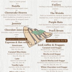 Crystal’s Crepes & Coffee - Menu