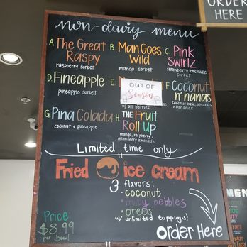 ICICLES - Non-dairy Menu - Ice Cream & Frozen Yogurt Near Me - Cupertino, California