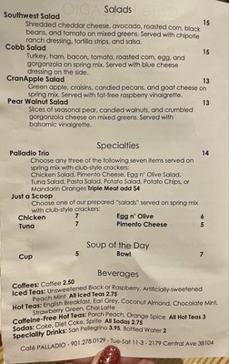 Menu photo 2 Café Palladio Memphis, TN