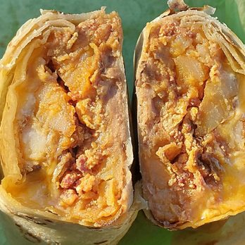 La Morena Taco Shop - Chorizo Breakfast Burrito added potatoes - Mexican Near Me - San Diego, California La Morena Taco Shop - Chorizo Breakfast Burrito added potatoes - Mexican Near Me - San Diego, California
