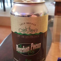 Loved this cold brew Bourbon Pecan coffee with my chicken shawarma.