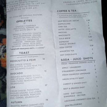 Farm & Flour  - Page two of their menu - Breakfast & Brunch Near Me - Franklin Lakes, New Jersey