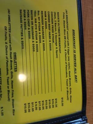 Menu photo 8 Kava's Pancake House Anchorage, AK