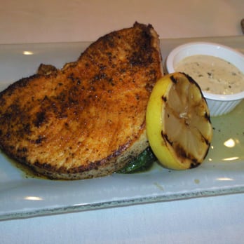 Bluefin Grille - Cast iron blackened swordfish, sauteed baby spinach and remoulade sauce - Seafood Near Me - Providence, Rhode Island