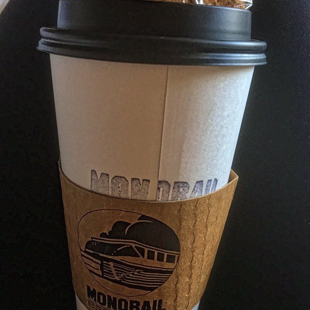 Monorail Espresso - Soy milk latte 20oz with vegan pumpkin scone - Coffee & Tea Near Me - Seattle, Washington