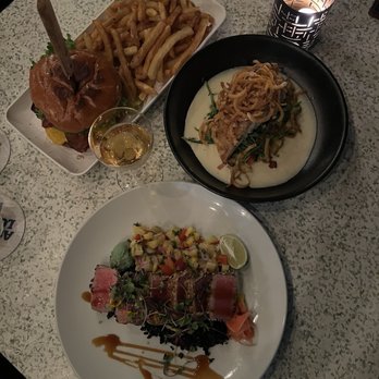 C Level - C Level Wagyu Burger macadamia & coconut mahi Everything Crusted Ahi - New American Near Me - San Diego, California