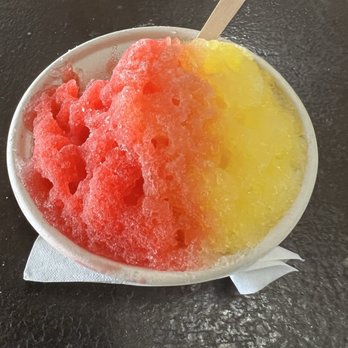 Ice Garden - Cherry and pineapple shave ice .... Nice fluffy texture - Desserts Near Me - Aiea, Hawaii