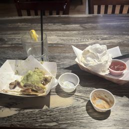 Guac burger , cauliflower bites Guac burger , cauliflower bites