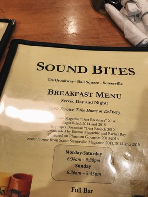Menu photo 6 Sound Bites Cafe Somerville, MA
