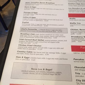 Maple Leaf Diner - One side of breakfast menu - American Near Me - Dallas, Texas