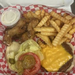 MayNell's - 6wings Hamburger Combo Lemon Pepper