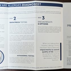 This is an Understanding How Allergies Are Diagnosed Info Sheet.  Photo taken May 22, 2026.