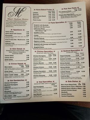 Menu photo 1 Mia's Pizzeria & Restaurant Plainview, TX Menu photo 1 Mia's Pizzeria & Restaurant Plainview, TX