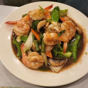 Thai Café - Shrimp with mixed vegetables from a few days ago. - Thai Near Me - Springfield, Virginia