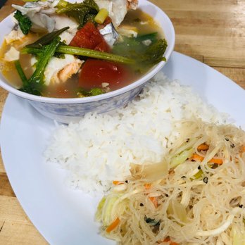 Oriental Mart - Salmon sinigang and pansit. - Filipino Near Me - Seattle, Washington