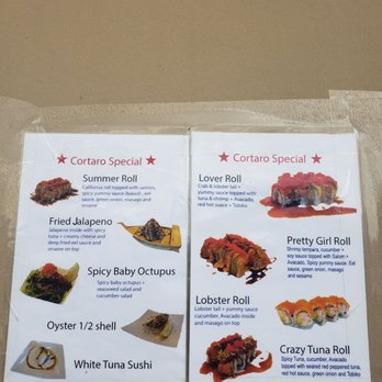 Sushi Cortaro - Cortero Specials **and my favorites, the *Pretty Girl Roll *Crazy Tuna Roll - Sushi Bars Near Me - Tucson, Arizona Sushi Cortaro - Cortero Specials **and my favorites, the *Pretty Girl Roll *Crazy Tuna Roll - Sushi Bars Near Me - Tucson, Arizona