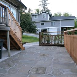 Skagit Branches - Newly Installed Flagstone, Fence, & Staircase
