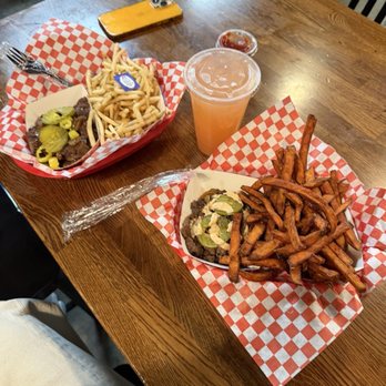 Spread Please - Side patties and fries before being mixed together - Burgers Near Me - El Segundo, California