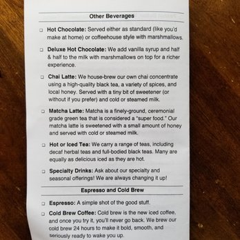 Hideaway Cafe - Back of menu 2019 - Coffee & Tea Near Me - Winchester, Virginia Hideaway Cafe - Back of menu 2019 - Coffee & Tea Near Me - Winchester, Virginia