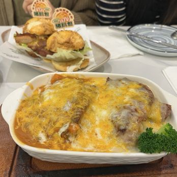 Uncle Cha Fusion Cafe - Hong Kong style baked combo chop with rice (pork and chicken) - Asian Fusion Near Me - Milpitas, California Uncle Cha Fusion Cafe - Hong Kong style baked combo chop with rice (pork and chicken) - Asian Fusion Near Me - Milpitas, California