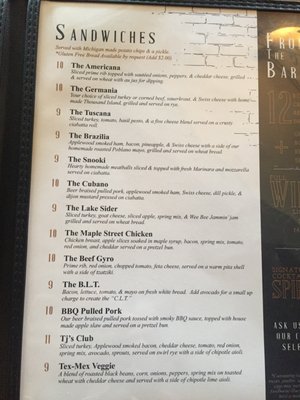 Menu photo 7 Tjs Pub Manistee, MI