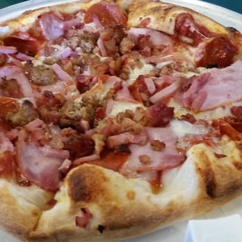 Pizza Factory - The "miners" all meat pizza. A small size fed 3 adults for lunch (2 pieces each) - Pizza Near Me - Wallace, Idaho