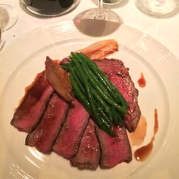 One half of the Côte de Boeuf, cooked medium.