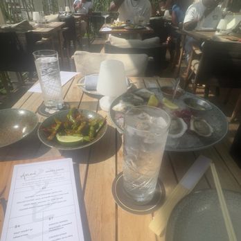 Azumi - Patio, EDAMAME, oysters and water - Sushi Bars Near Me - Houston, Texas
