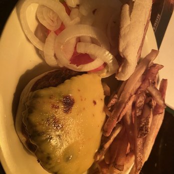 Skinflints - Cheeseburger on an English Muffin. (I thought it was odd, but actually went well together) - American Near Me - Brooklyn, New York