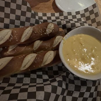 Buffalo Brew Pub - Pretzel Sticks appetizer with beer cheese dip - Brewpubs Near Me - Williamsville, New York
