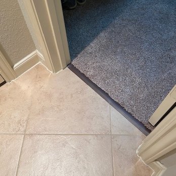 Empire Today - Transition from tile to carpet. Did not match, installer only had this. Response from Customer service: go to home depot & fix yourself... - Carpet Installation Near Me Empire Today - Transition from tile to carpet. Did not match, installer only had this. Response from Customer service: go to home depot & fix yourself... - Carpet Installation Near Me