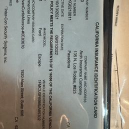 False insurance card