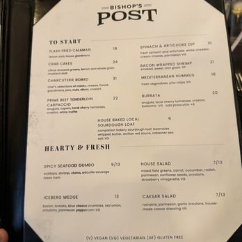 Bishop's Post - Menu - American Near Me - Chesterfield, Missouri Bishop's Post - Menu - American Near Me - Chesterfield, Missouri
