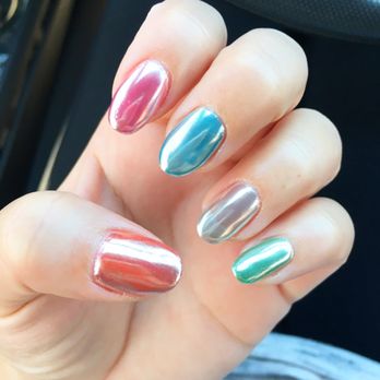 Diamond 3D Nails - Chrome Multi-Colored Nails (done by Angie) - Nail Salons Near Me - Azusa, California Diamond 3D Nails - Chrome Multi-Colored Nails (done by Angie) - Nail Salons Near Me - Azusa, California