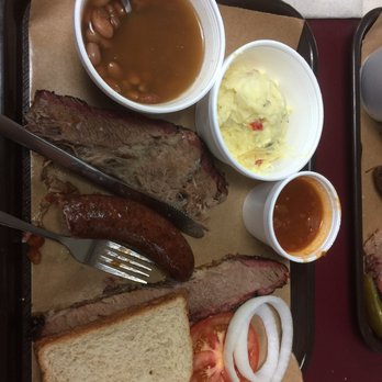 Mr. G's BBQ - Brisket and Sausage plate - Barbeque Near Me - Corpus Christi, Texas