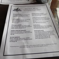 Twin Lakes Resort - Menu
