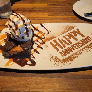 Yard House - They wrote a cute happy anniversary. Was a nice touch - Vegetarian Near Me - San Diego, California Yard House - They wrote a cute happy anniversary. Was a nice touch - Vegetarian Near Me - San Diego, California