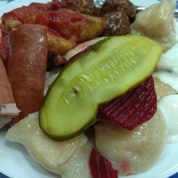 Ukrainian Community Society of Ivan Franko - Perogie platter served at one of the community dinners held once a month.