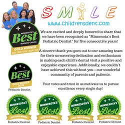 Dentistry for Children & Adolescents - Proud to be Minnesota's Top Pediatric Dentist--5 Years Running!