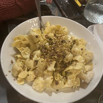 Limoncello - Pear & Cheese Sacchetti sweet pear & ricotta stuffed pasta purses, mascarpone cream, toasted pistachio - Italian Near Me - Chester Springs, Pennsylvania