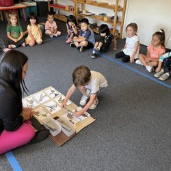 Reach Montessori Preschool - Dinosaur fossils matching job