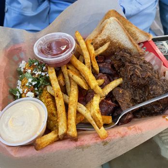 Anchor 66 - Independence Day Special, poor man's burnt ends fries and corn ribs - Diners Near Me - Bristow, Oklahoma