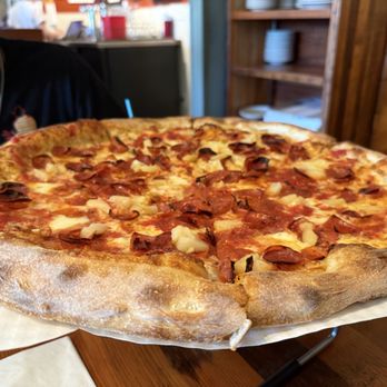 Apizza Scholls - I must say, this is a work of art pepperoni & pineapples set the tone. - Pizza Near Me - Portland, Oregon Apizza Scholls - I must say, this is a work of art pepperoni & pineapples set the tone. - Pizza Near Me - Portland, Oregon